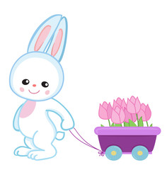 Small lovely rabbit. Cute Bunny.Vector illustration.