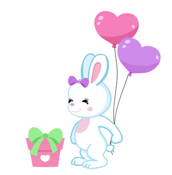 Small lovely rabbit. Cute Bunny.Vector illustration.