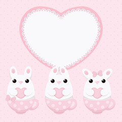 Vector flat creative bunny card