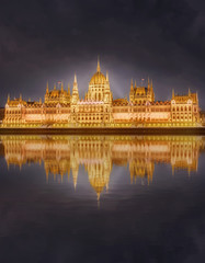 View of hungarian Parliament building, Budapest