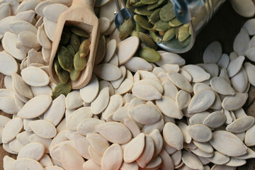 Dried white pumpkin seeds