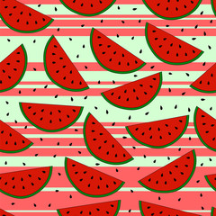 Watermelon slices. Seamless background.