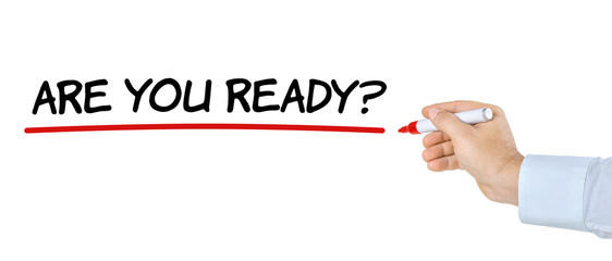 Hand with pen writing Are you ready