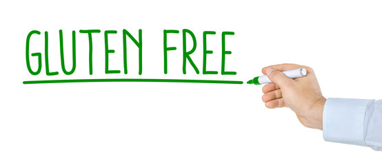 Hand with pen writing Gluten Free