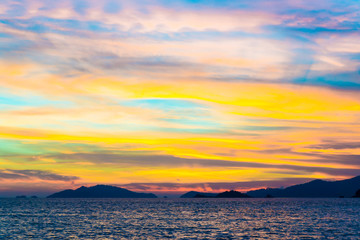 Fototapeta premium Tropical sunset on the beach.