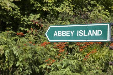 Abbey Island Sign, Derrymore Bay Beach, Ireland