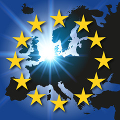 Carte Europe - drapeau