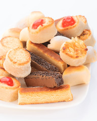 tray with nougat and marzipan