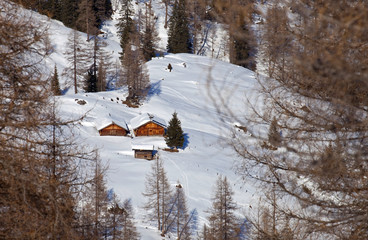 Die Täublalm im Winterfenster