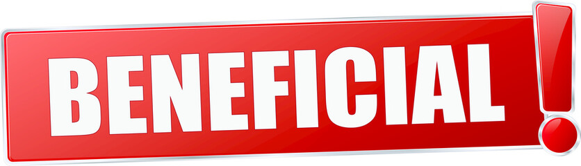 modern red beneficial vector sign in red with metallic border and a exclamation mark