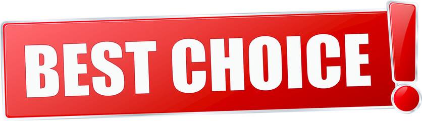 modern red best choice discount vector sign in red with metallic border and a exclamation mark