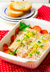 The baked fish fillet with carrot