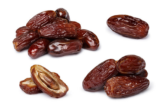 Dried dates isolated set