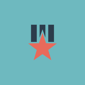red star medal on blue background clip art preview