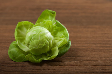 Brussels sprout on wooden background