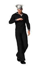 Young Seaman on White