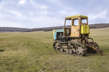 broken tractor