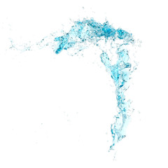 Obraz premium niebieski plusk wody na białym tle. Zestawy