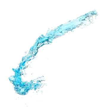 blue water splash isolated on white background. Sets