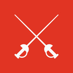 The sword icon. Epee symbol. Flat