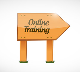 Online Training wood sign concept