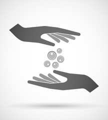 Two hands protecting or giving oocytes