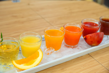 fresh fruit juice drink desert for a healthy diet background