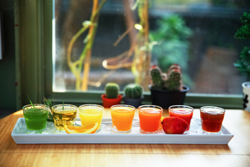 fresh fruit juice drink desert for a healthy diet background