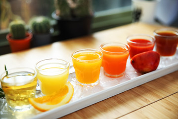 fresh fruit juice drink desert for a healthy diet background