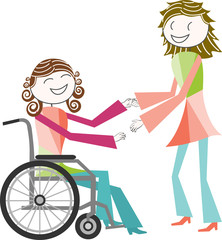 handicap, fauteuil roulant et ré-éducation