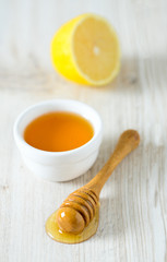 honey on wooden surface