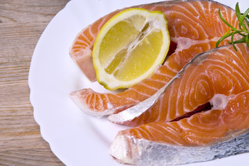 salmon on wood