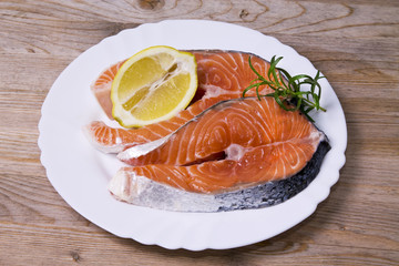 salmon on wood