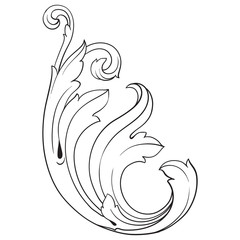 Vintage baroque frame engraving scroll ornament