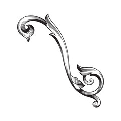 Vintage baroque frame engraving scroll ornament