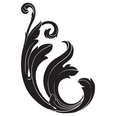 Vintage baroque frame engraving scroll ornament