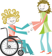 handicap, fauteuil roulant et ré-éducation