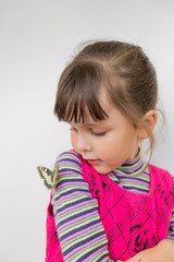Child and butterfly