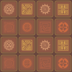 Seamless pattern with American Indians art and ethnic ornaments for your design