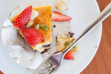 Strawberry Cheesecake Brownies with maccademia nut