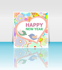 Fototapeta premium Happy New Year Holiday Vector Card, Merry Christmas