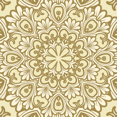 Fototapeta na wymiar golden floral seamless pattern