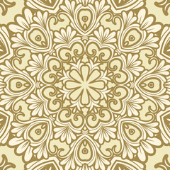 golden floral seamless pattern