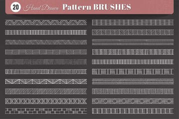 Set of 20 Hand Drawn Pattern Brushes