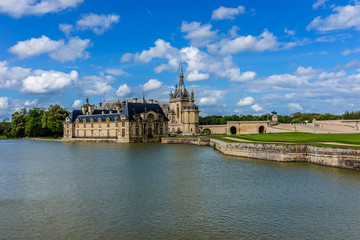 Famous Chateau de Chantilly (1560). Oise, Picardie, France.