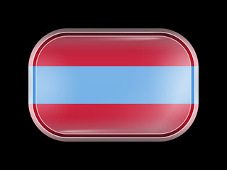 Ottoman Empire Variant Flag. Rectangular Shape with Rounded Corn