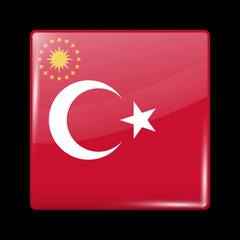 Obraz premium Turkey Variant Flag. Glassy Icon Square Shape