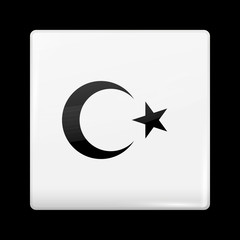 Turkey Variant Flag. Glassy Icon Square Shape