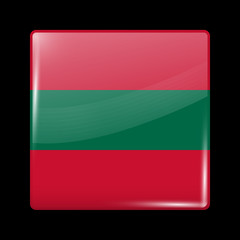Ottoman Empire Variant Flag. Glassy Icon Square Shape