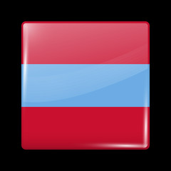 Ottoman Empire Variant Flag. Glassy Icon Square Shape